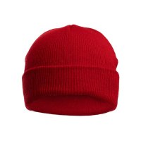 H702-R: Red Acrylic Beanie Hat (0-12M)